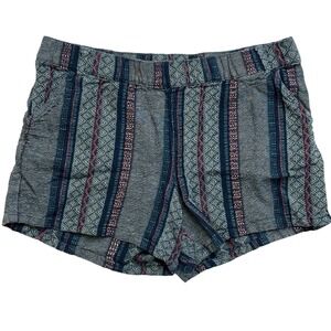 Natural‎ Reflections Women's Boho Cotton Shorts Size Large Tribal Pattern